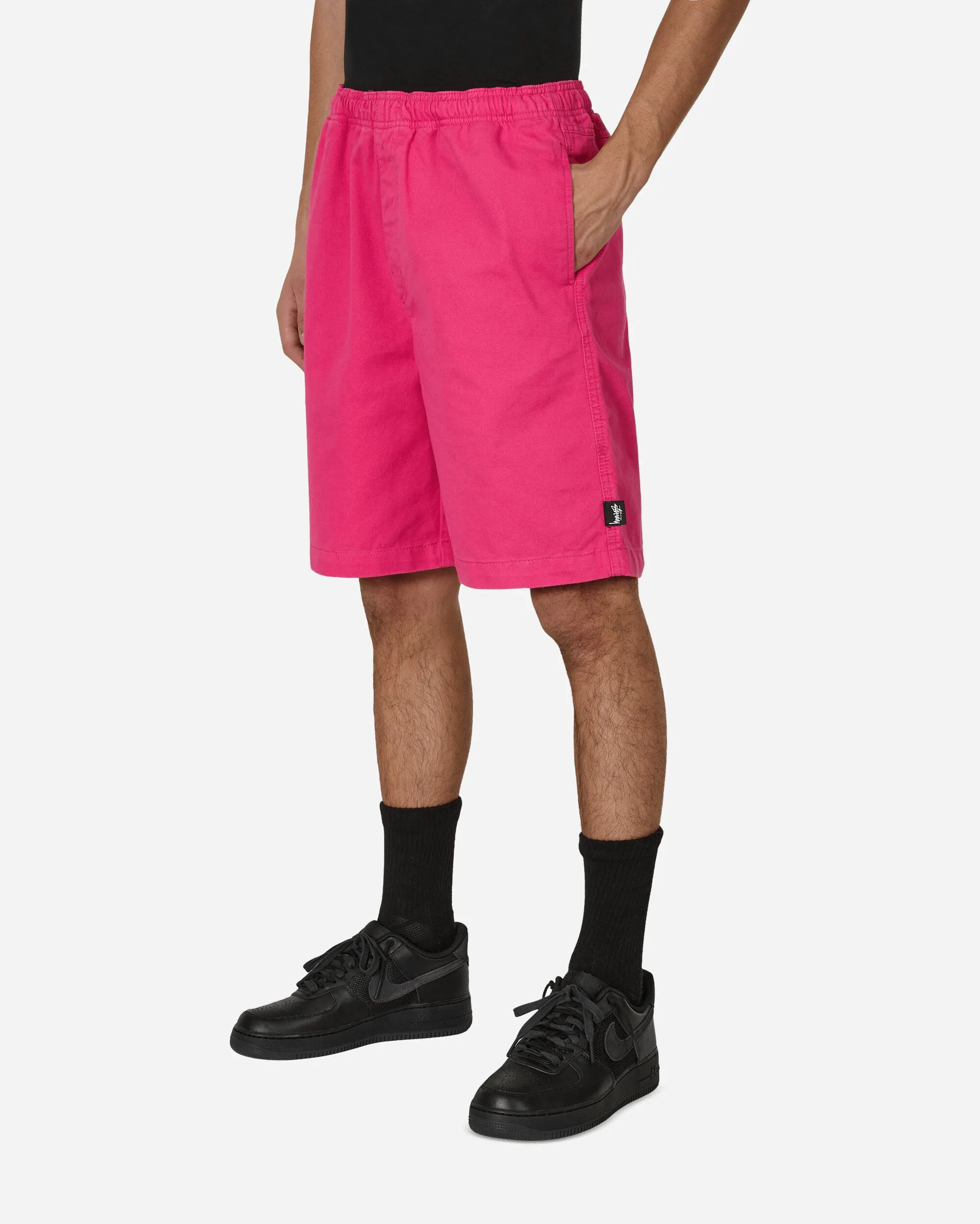 Gebürstete Strandshorts in Knallrosa