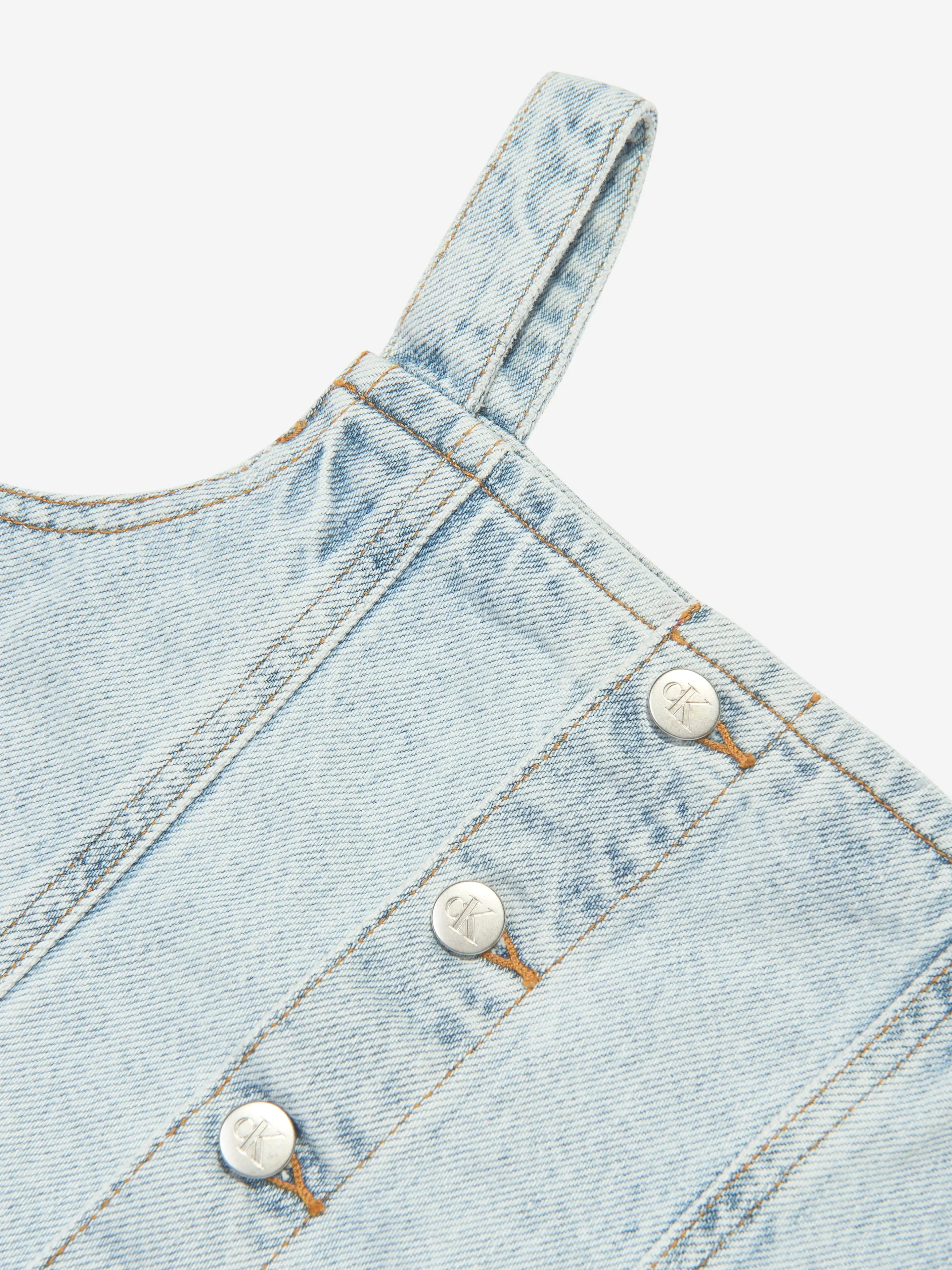Calvin Klein Mädchen Träger Denim Top in Blau