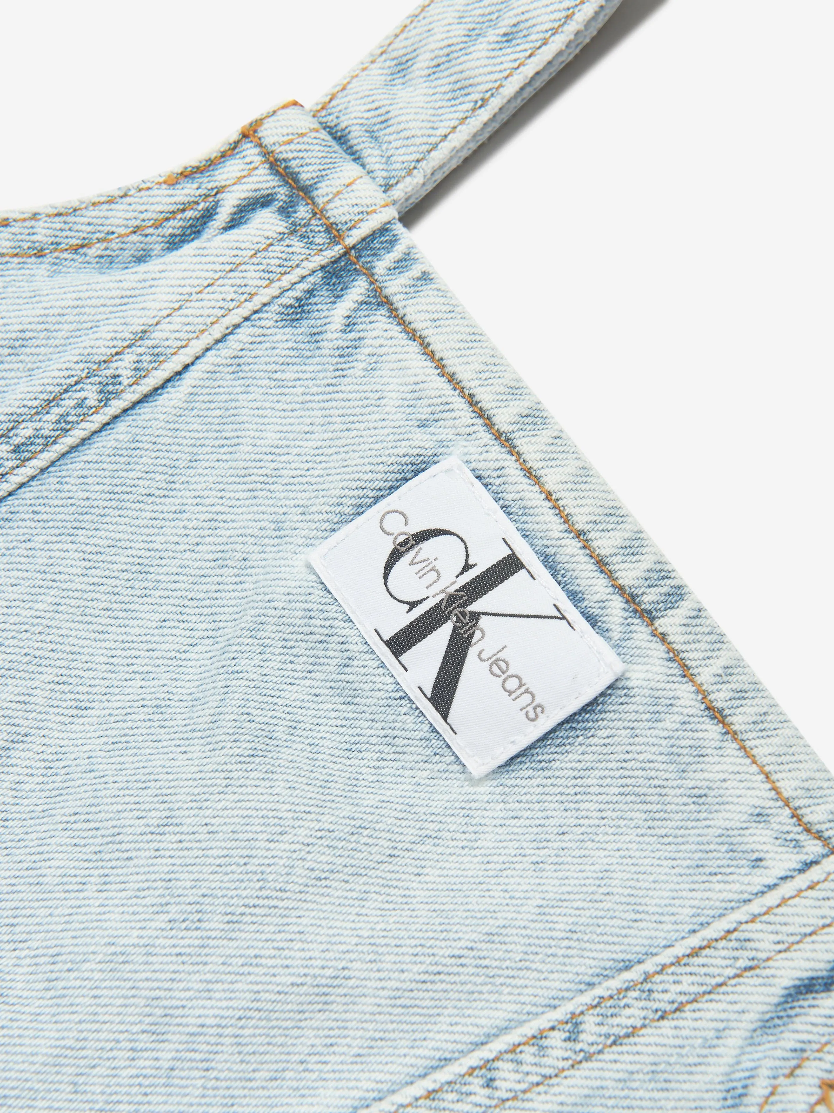 Calvin Klein Mädchen Träger Denim Top in Blau