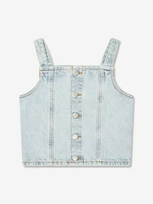 Calvin Klein Mädchen Träger Denim Top in Blau
