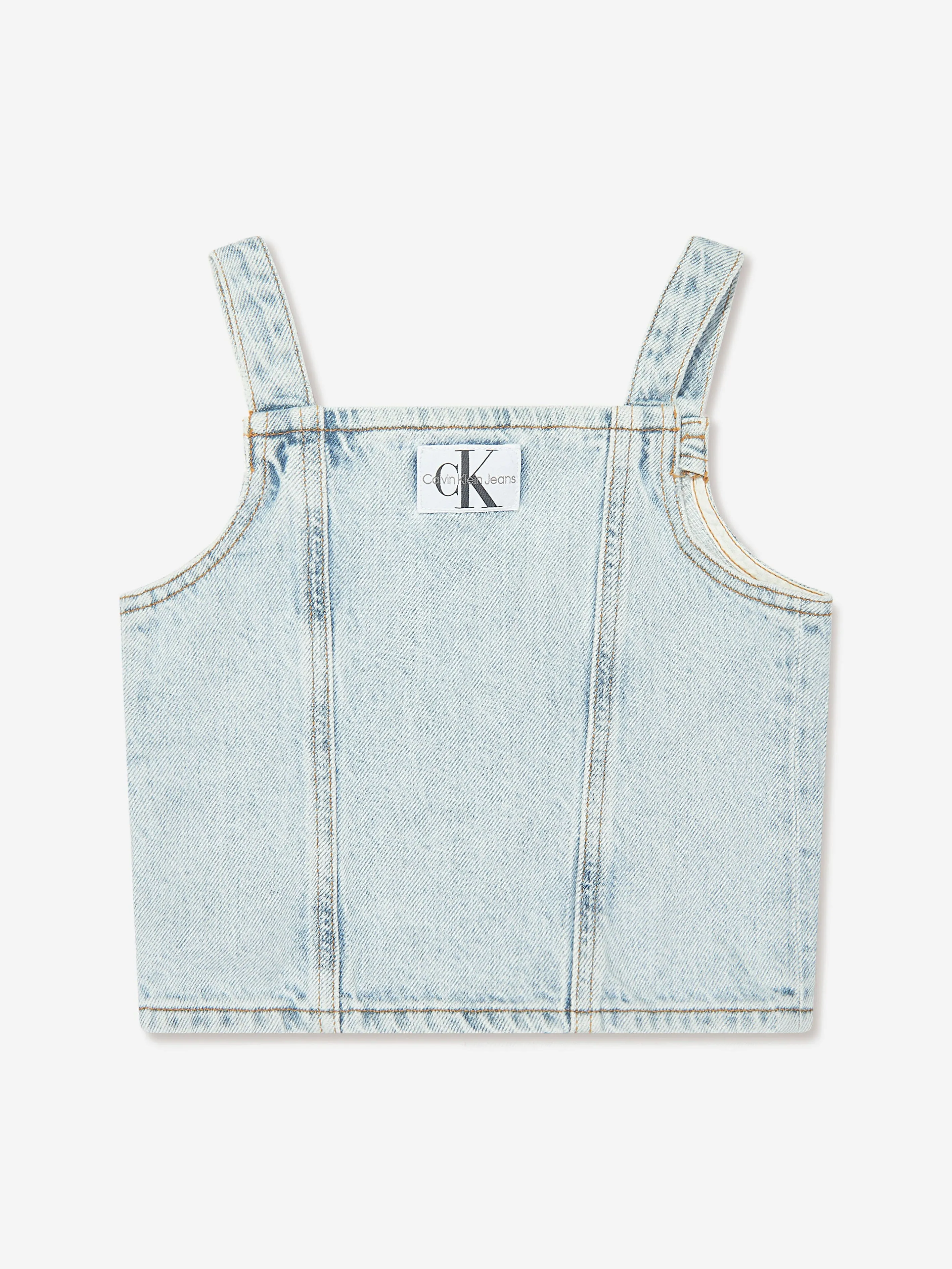 Calvin Klein Mädchen Träger Denim Top in Blau