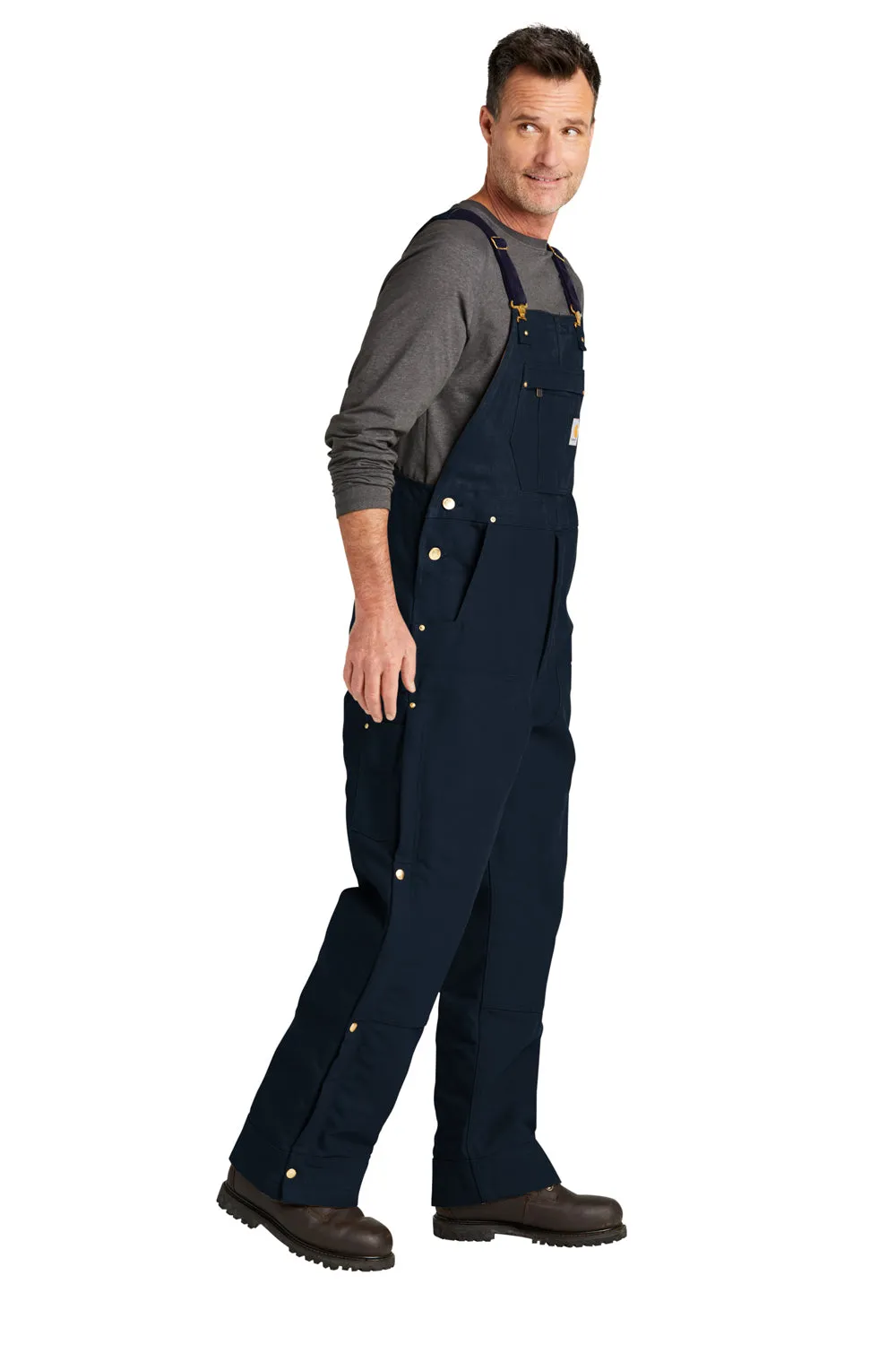 Carhartt Herren Steife Ente Isolierte Latzhose mit Taschen - Dunkelmarineblau