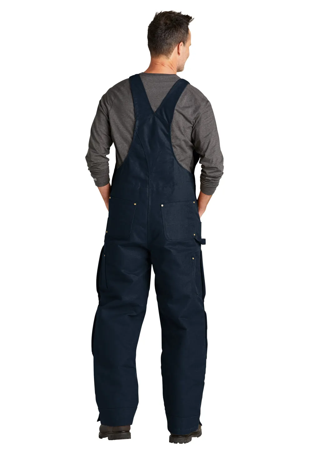 Carhartt Herren Steife Ente Isolierte Latzhose mit Taschen - Dunkelmarineblau