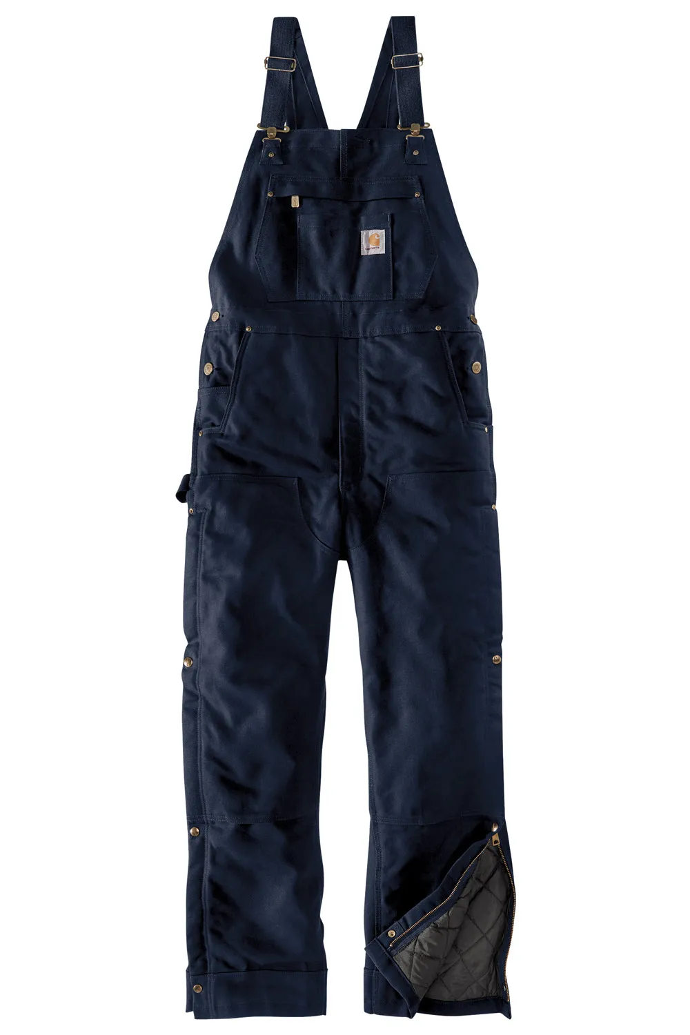 Carhartt Herren Steife Ente Isolierte Latzhose mit Taschen - Dunkelmarineblau