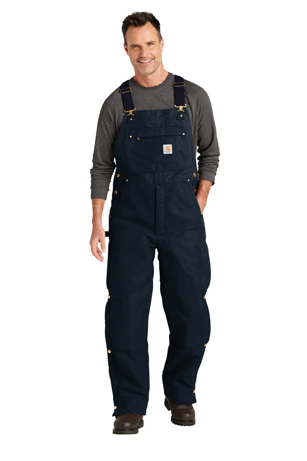 Carhartt Herren Steife Ente Isolierte Latzhose mit Taschen - Dunkelmarineblau