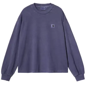 Carhartt WIP Damen Langarm Nelson T-Shirt Aura Garngefärbt