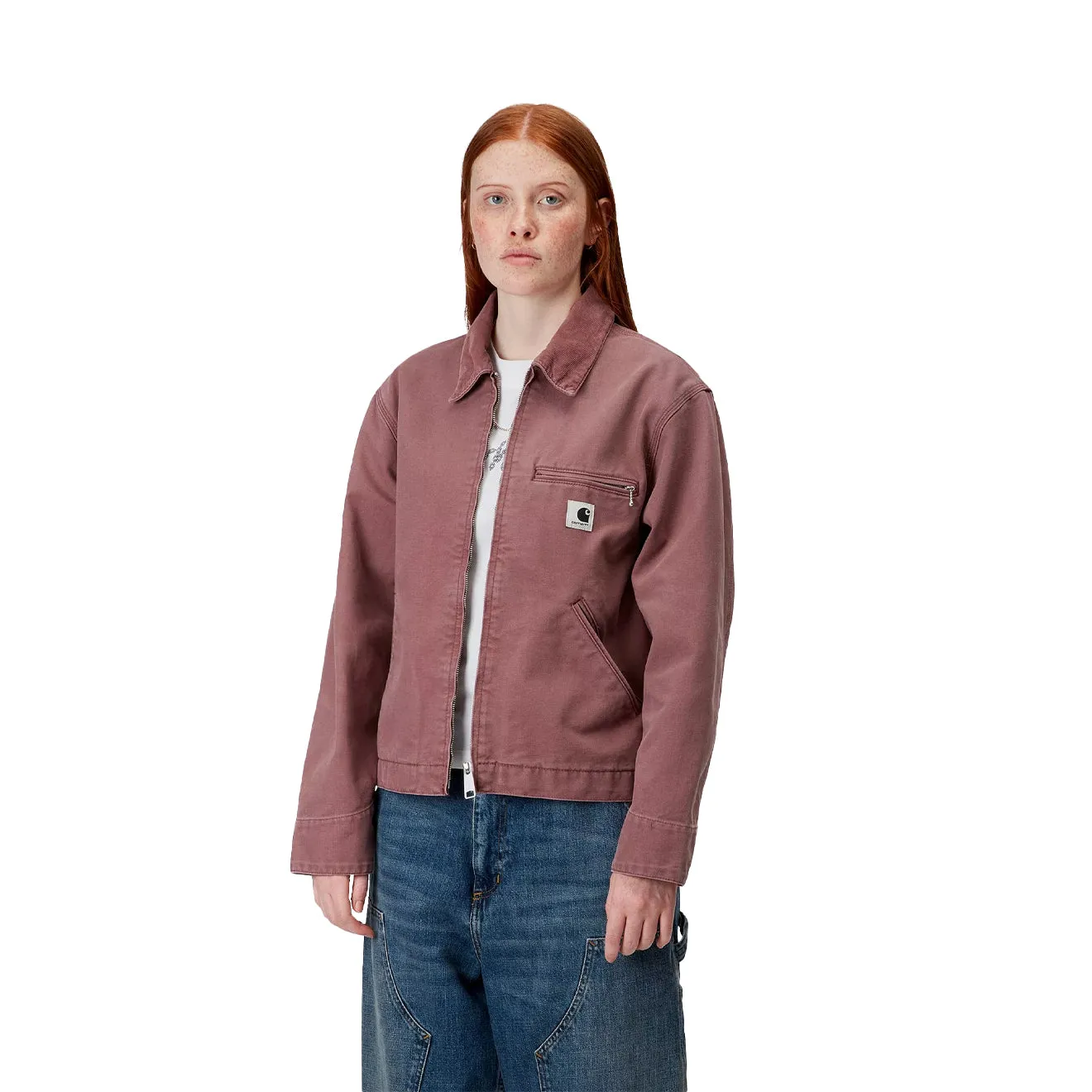 Carhartt WIP Damen OG Detroit Jacket Staubiges Rosa / Staubiges Rosa Stone Canvas