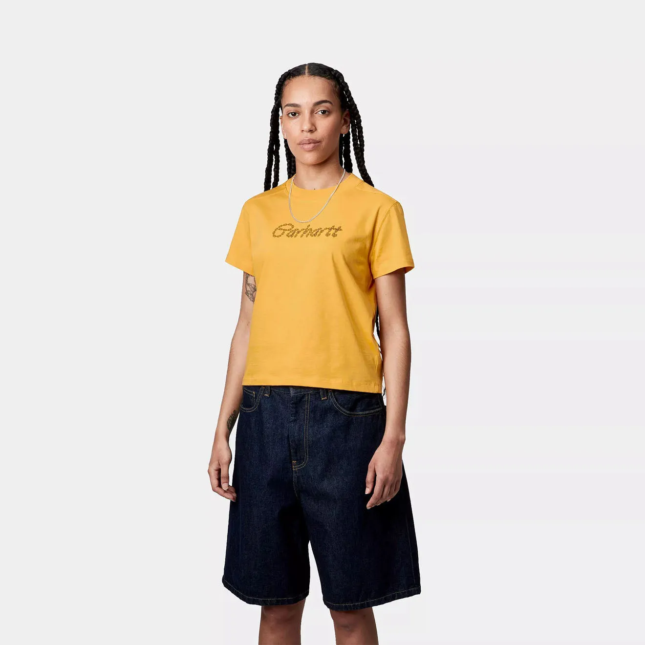 Carhartt WIP Damen S/S T-Shirt mit Kette Quince / Schwarz