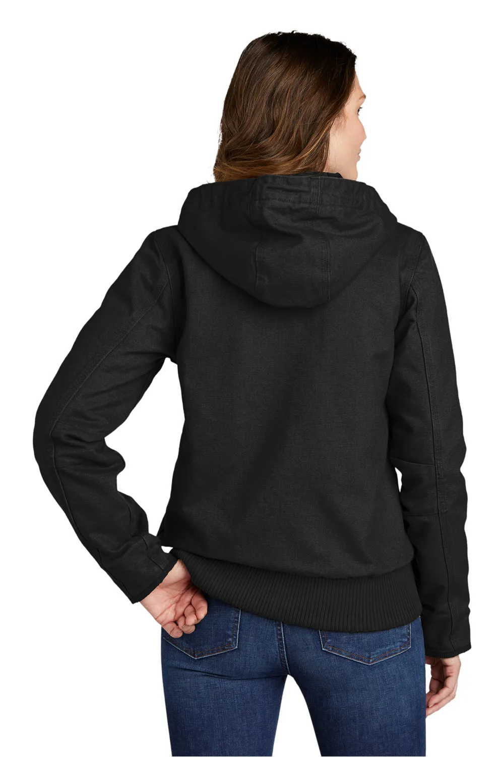 Carhartt Damen Active Washed Duck Full Zip Kapuzenjacke - Schwarz