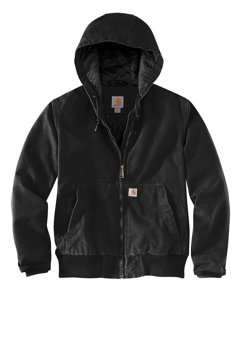Carhartt Damen Active Washed Duck Full Zip Kapuzenjacke - Schwarz