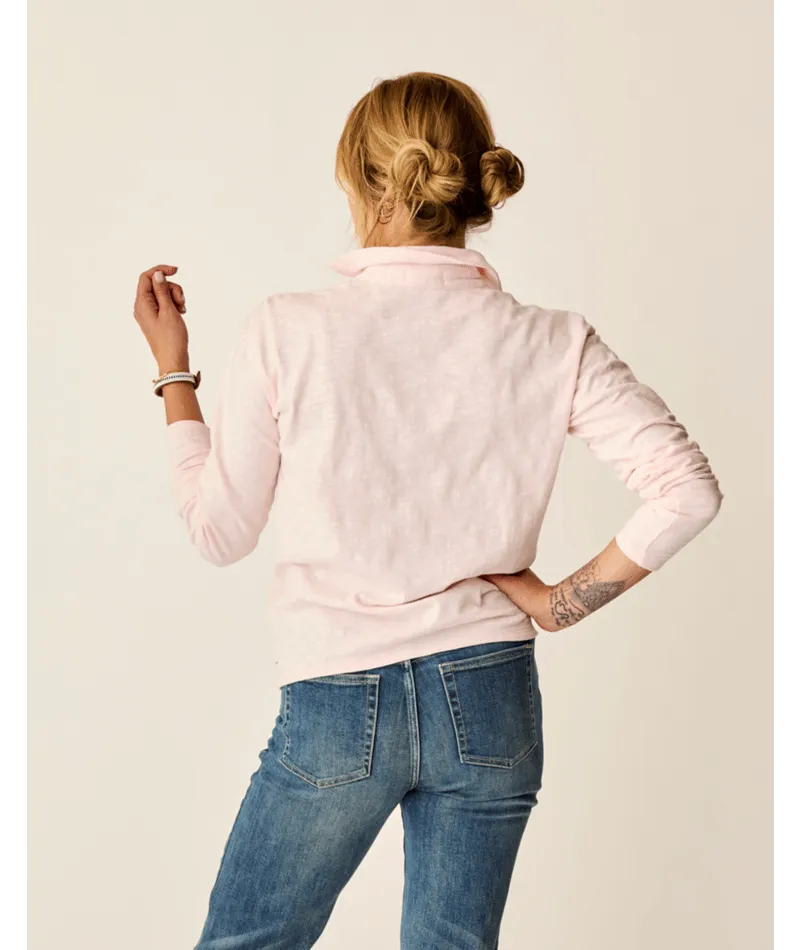 Carve Designs Mara Slub Polo Langarm-Shirt - Pastell