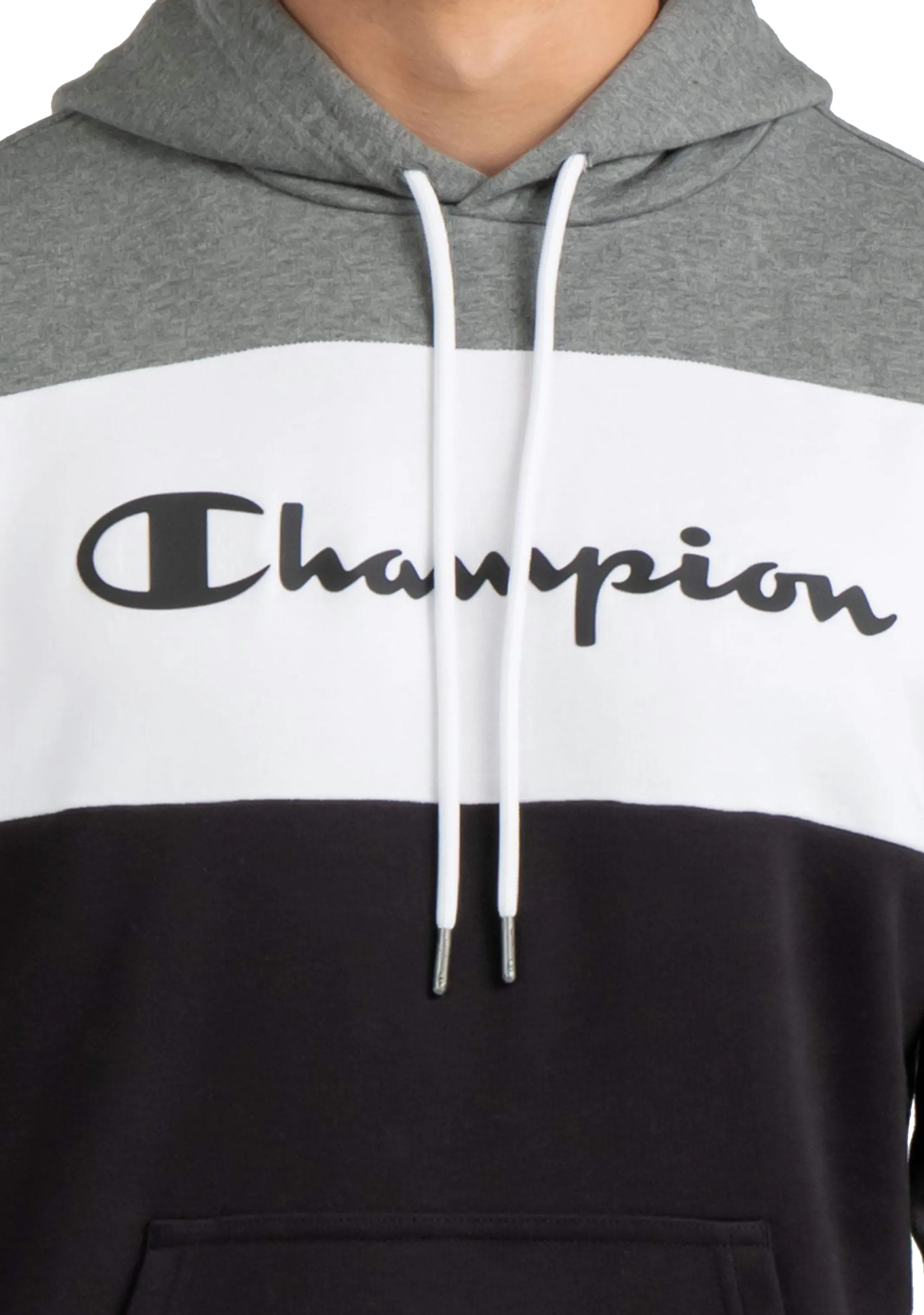 Champion Herren EU Roch Colourblock Hoodie Grau/Schwarz <br> AVX3A1 BXM