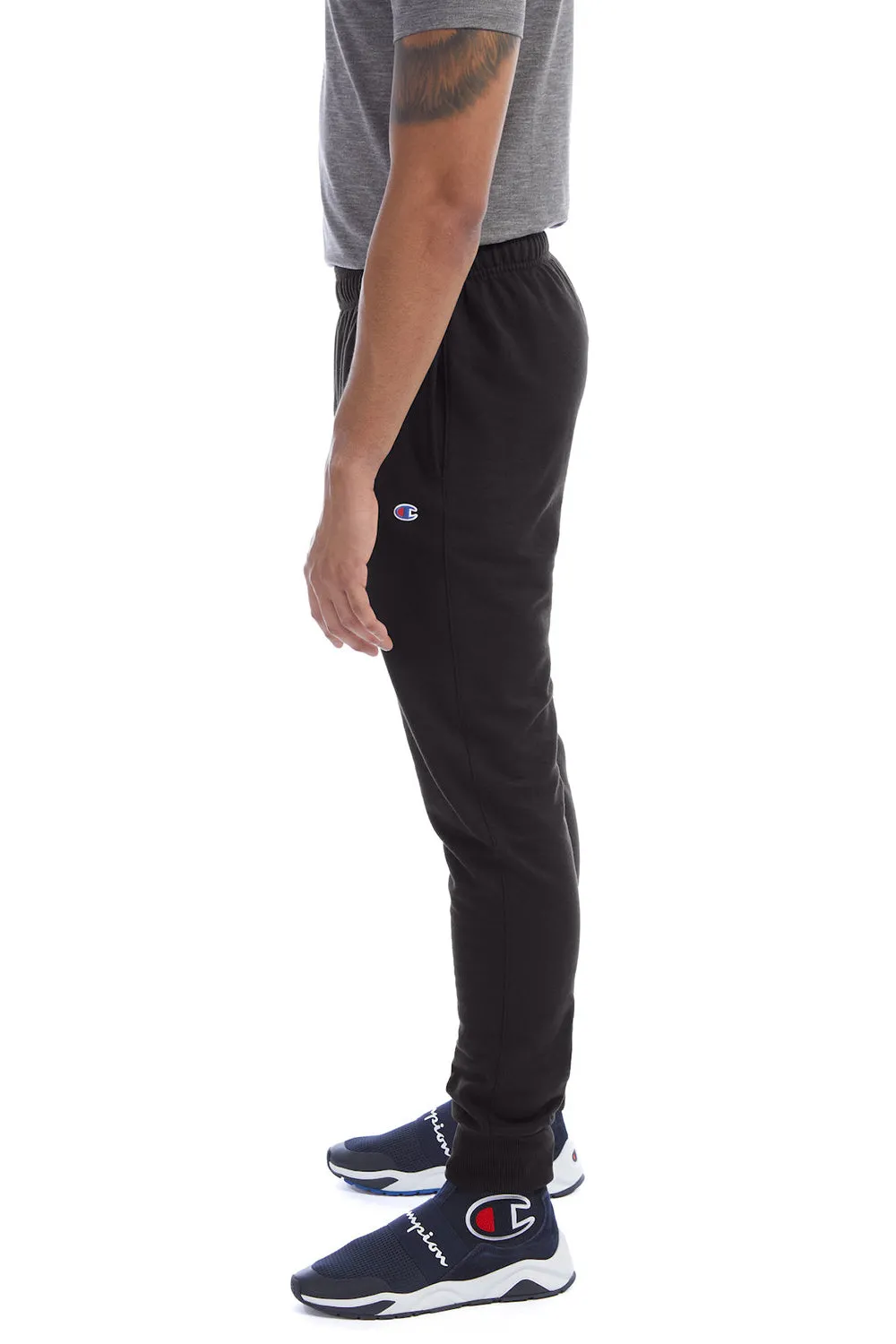 Champion Herren Power Blend Fleece Joggerhose mit Taschen - Schwarz
