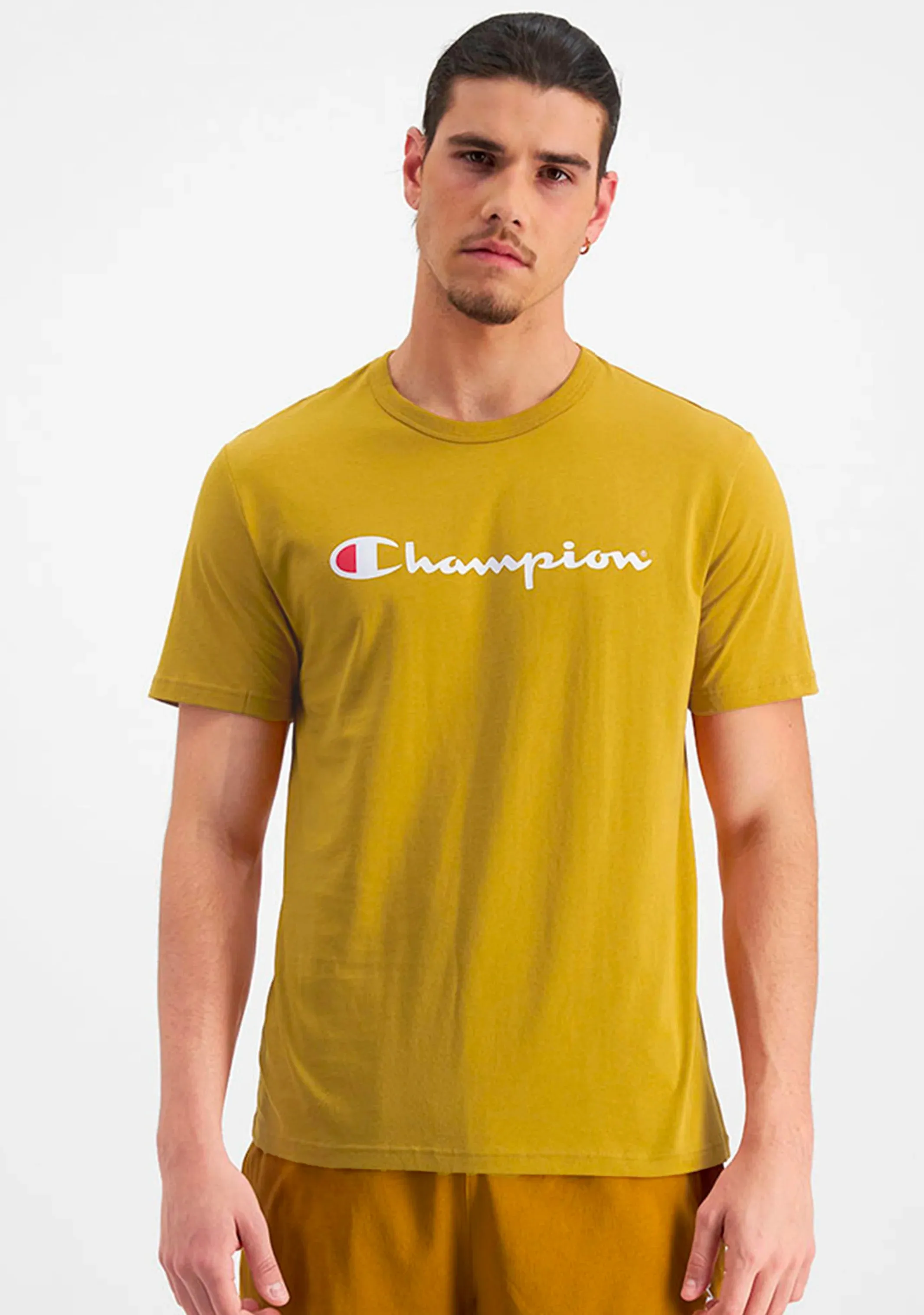 Champion Männer Script Logo Kurzarm T-Shirt Royal Gold