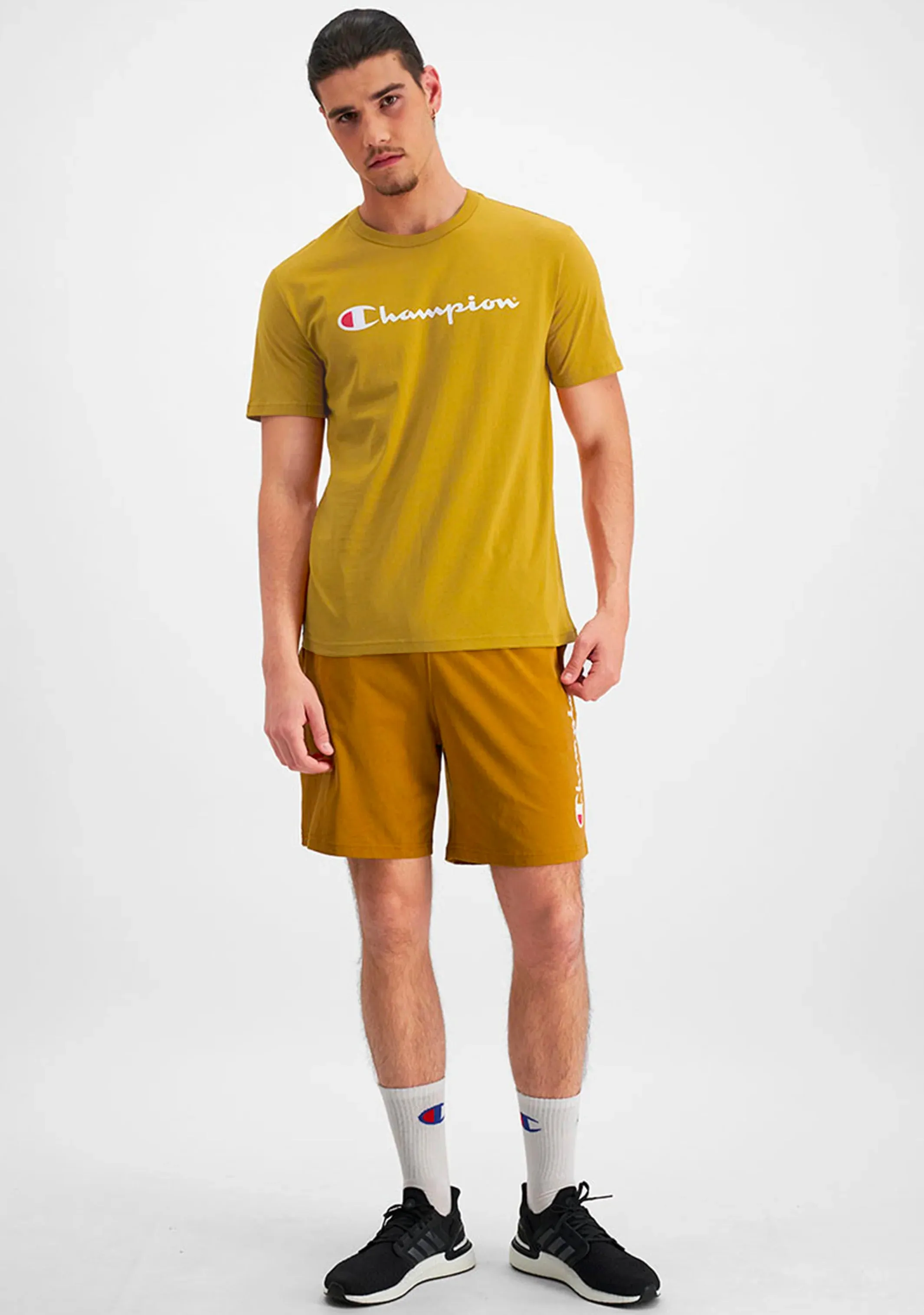 Champion Männer Script Logo Kurzarm T-Shirt Royal Gold