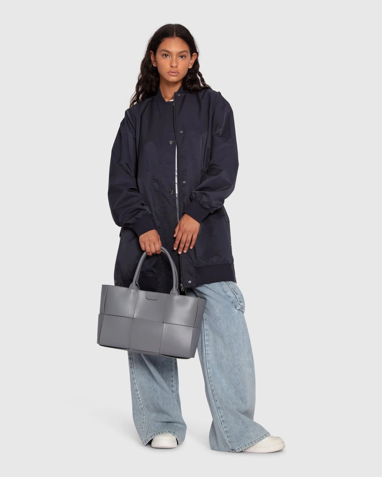 Chasing You Long Bomber Jacket - Marineblau