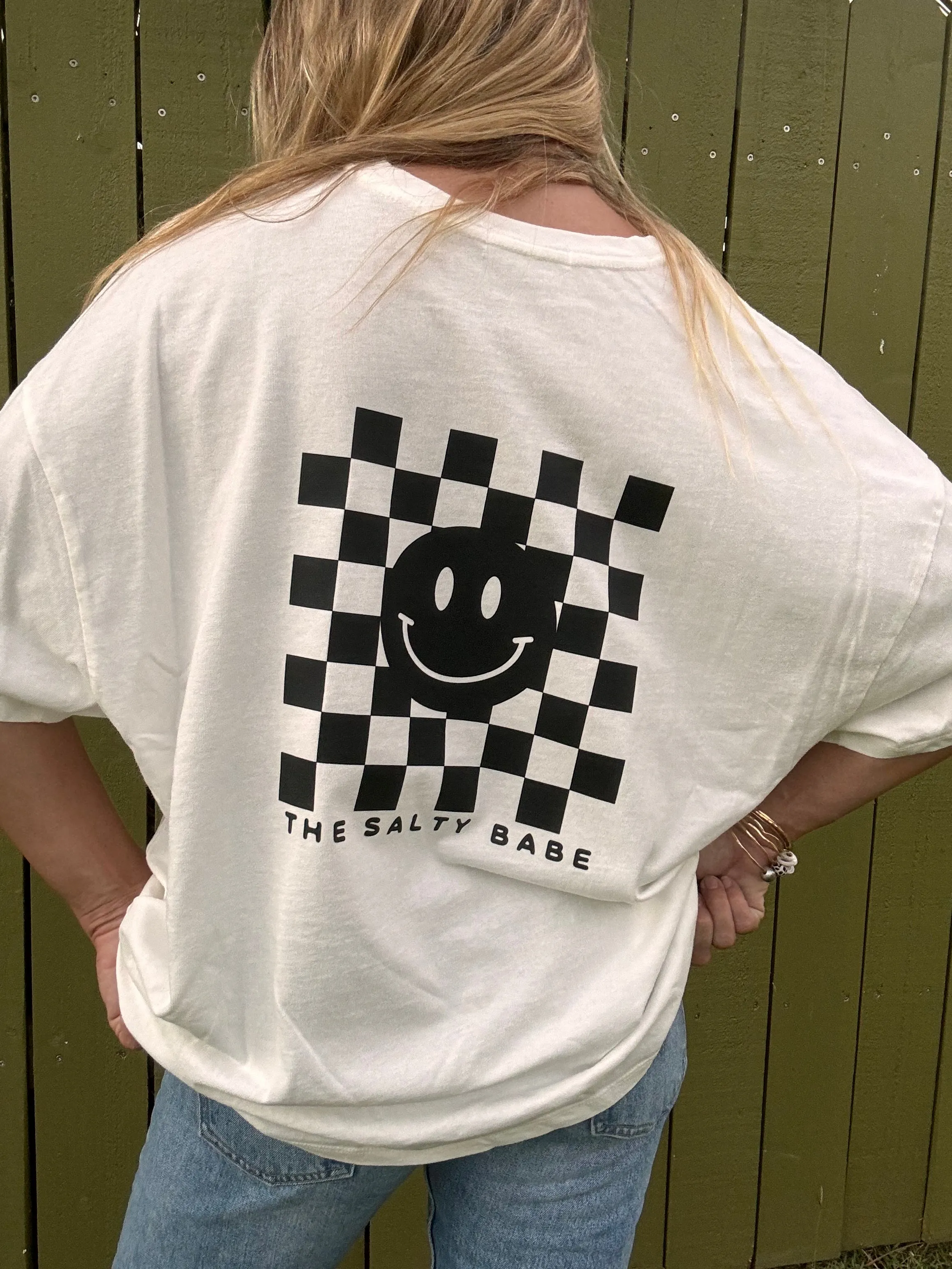 Check My Smile Übergröße T-Shirt - Weiß
