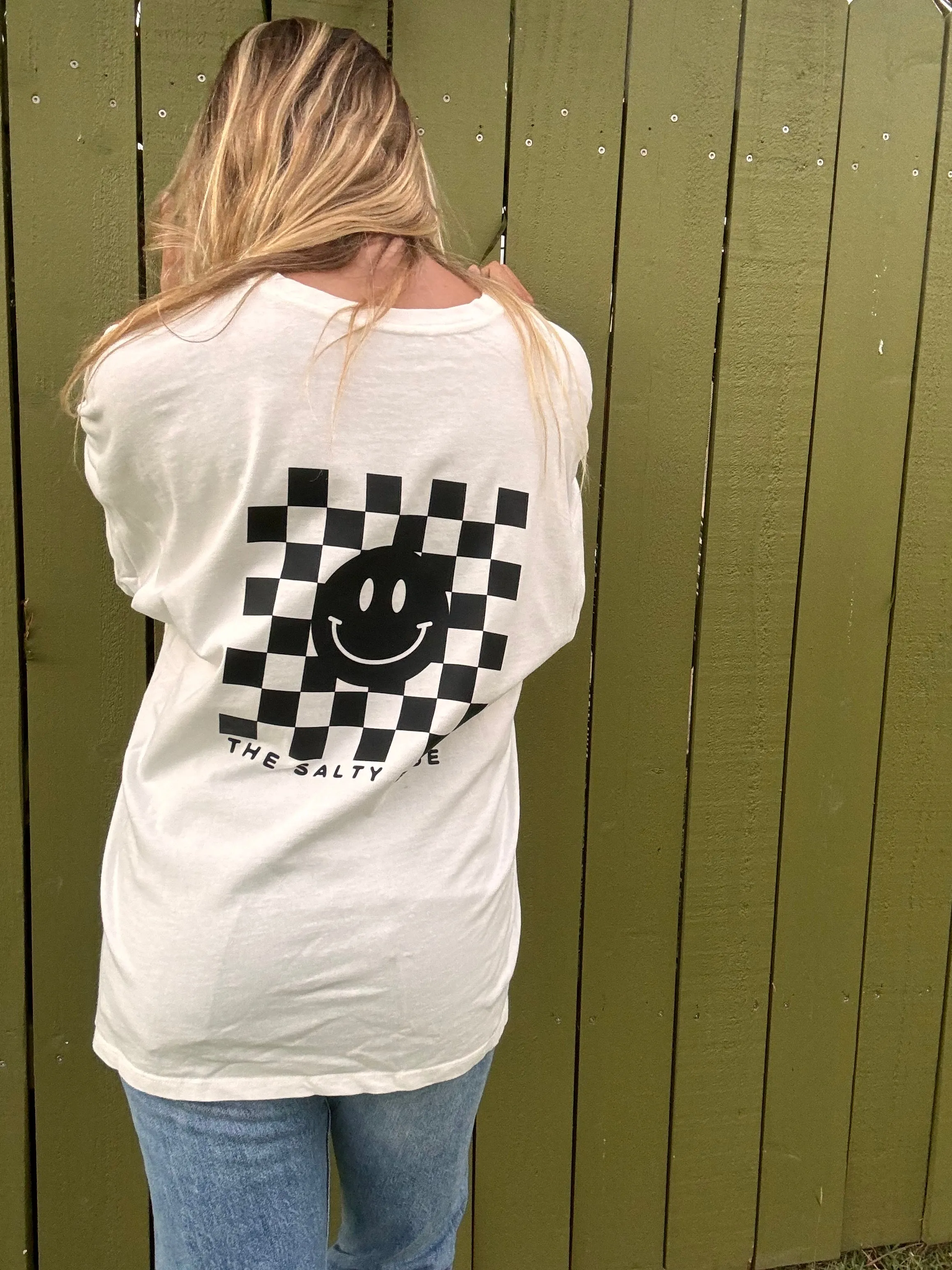 Check My Smile Übergröße T-Shirt - Weiß