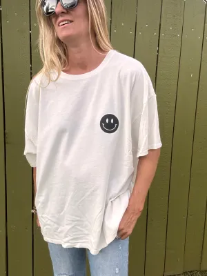 Check My Smile Übergröße T-Shirt - Weiß