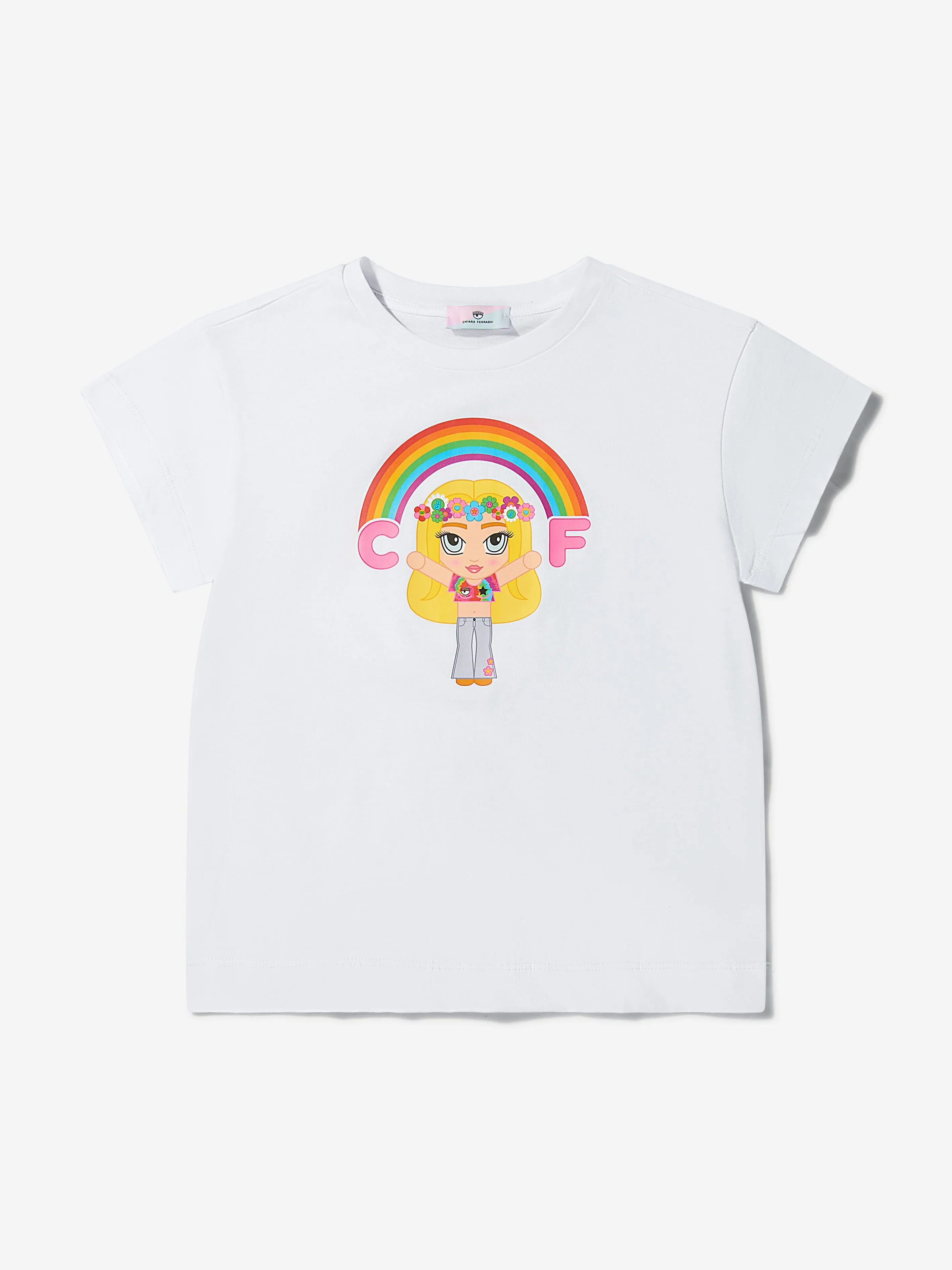 Chiara Ferragni Mädchen Baumwoll-Jersey Maxi T-Shirt
