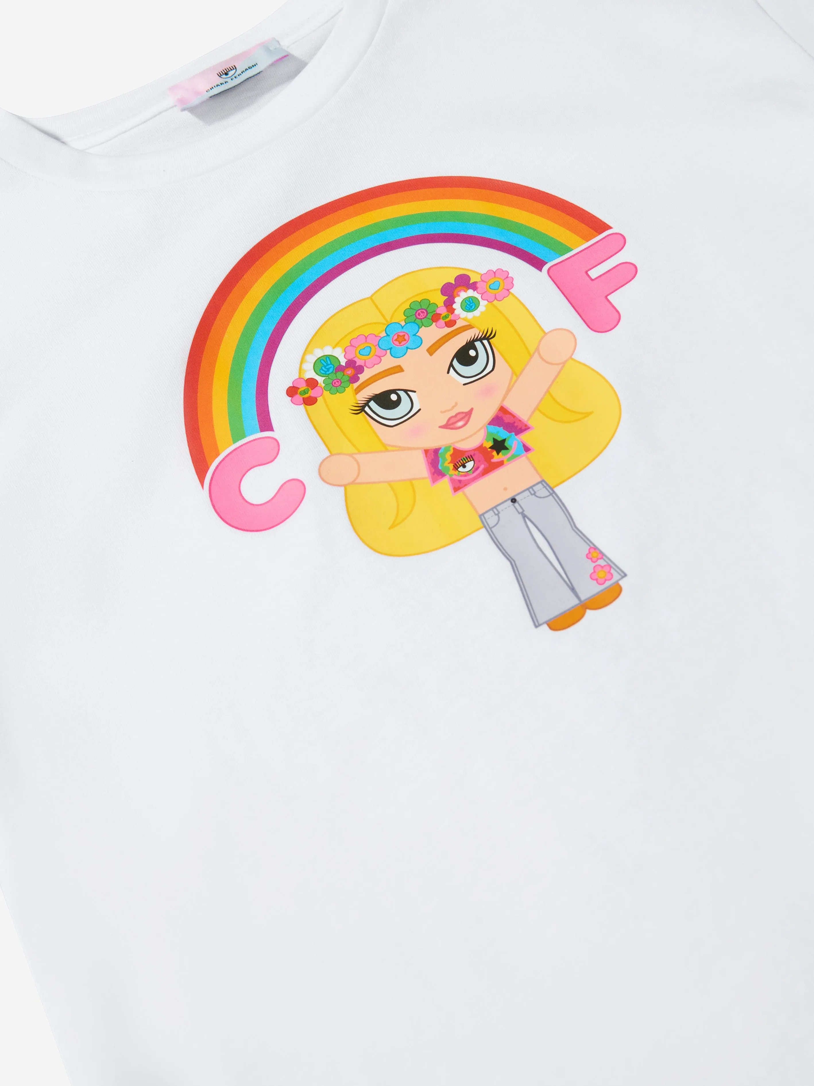 Chiara Ferragni Mädchen Baumwoll-Jersey Maxi T-Shirt