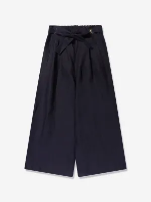 Chloé Mädchen Leinenhose in Marineblau