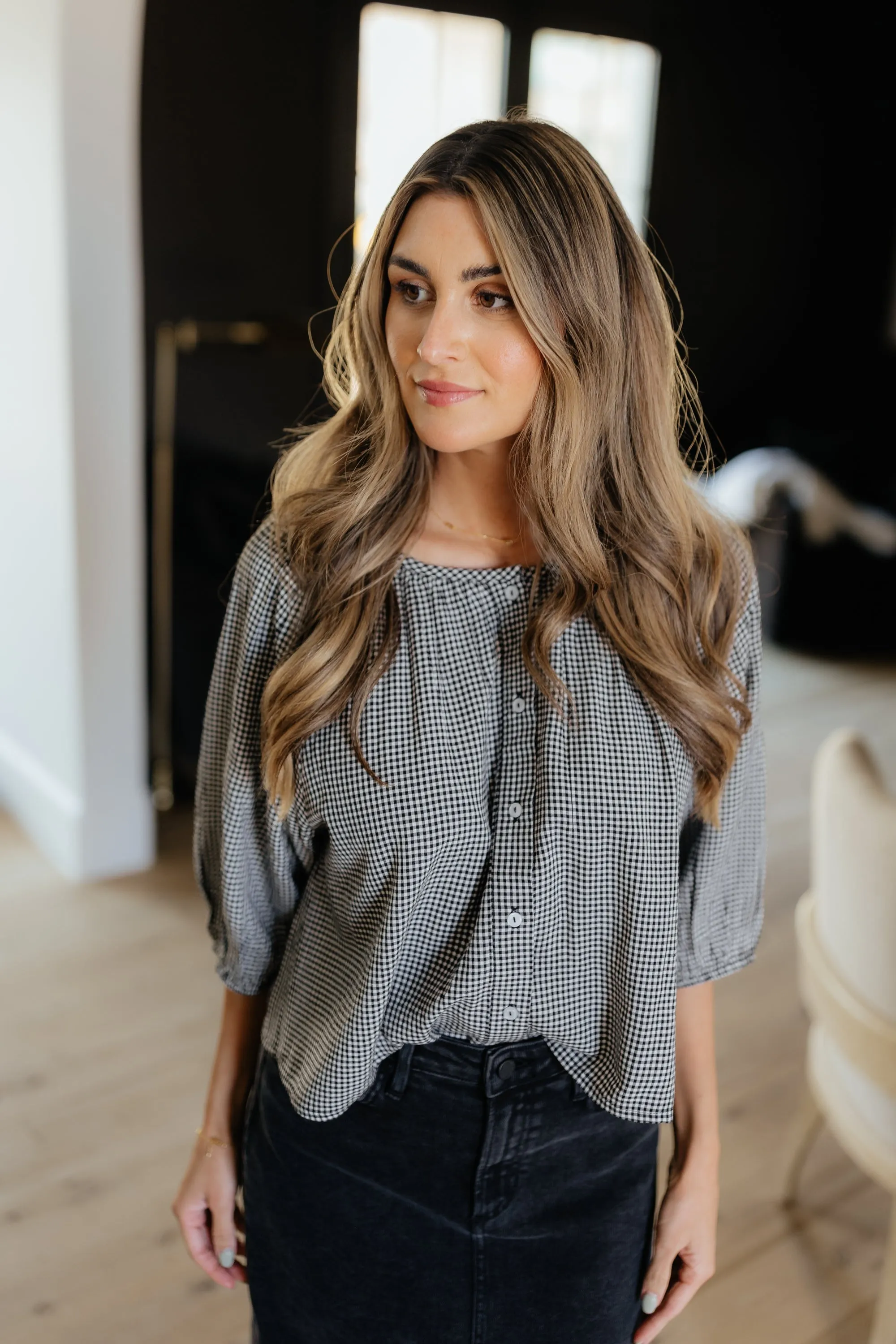 Citrus Southtown Gingham Bluse