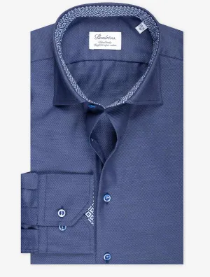 Kontrast Köperhemd Marineblau