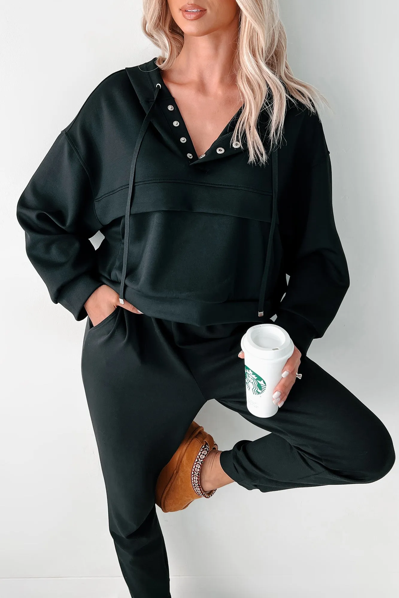 Cool Wie Eine Gurke Kapuzenpullover & Jogginghosen-Set (Schwarz)
