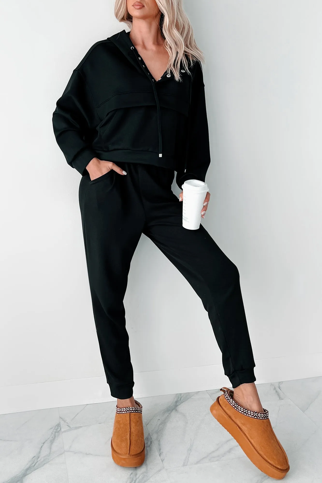 Cool Wie Eine Gurke Kapuzenpullover & Jogginghosen-Set (Schwarz)