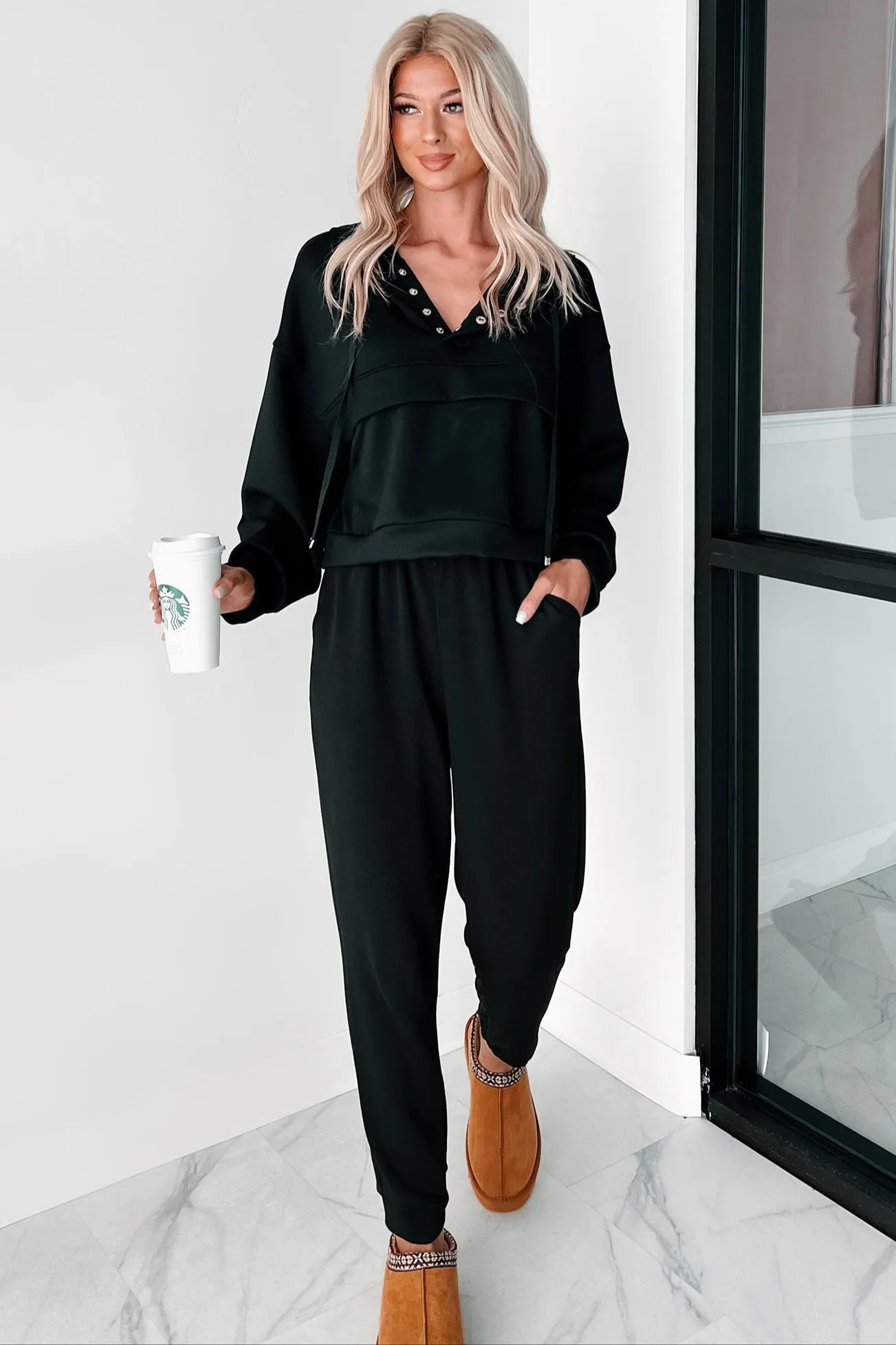 Cool Wie Eine Gurke Kapuzenpullover & Jogginghosen-Set (Schwarz)