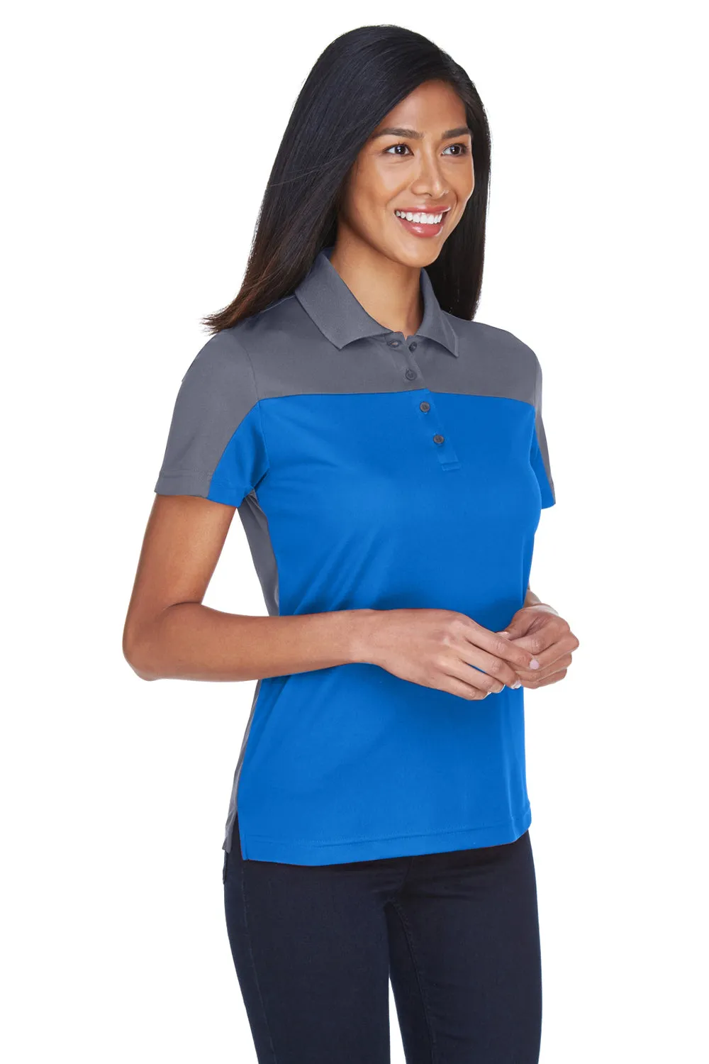 Core 365 Damen Balance Performance Feuchtigkeitstransportierendes Kurzarm-Polohemd - Echt Royalblau/Kohlgrau