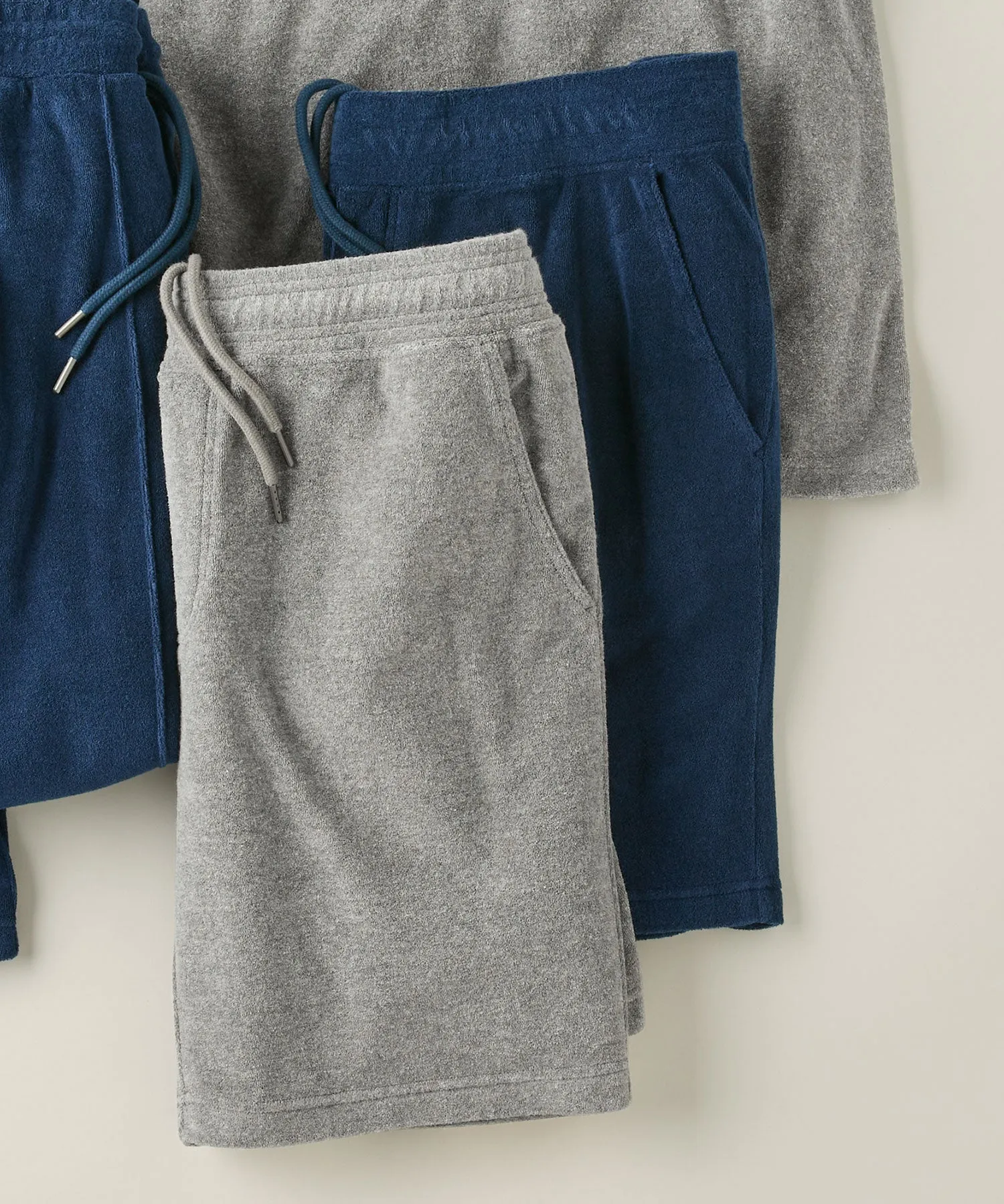 Baumwoll-Mix Stretch-Terry-Ziehshorts
