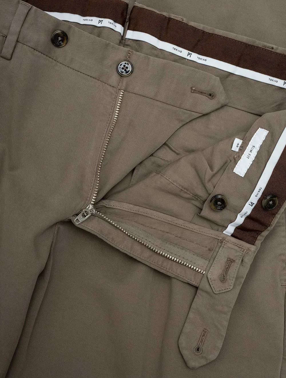 Baumwoll-Chinohose Khaki