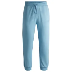 Baumwoll-Frottee-Jogginghose mit Happy-HUGO-Logo-Patch