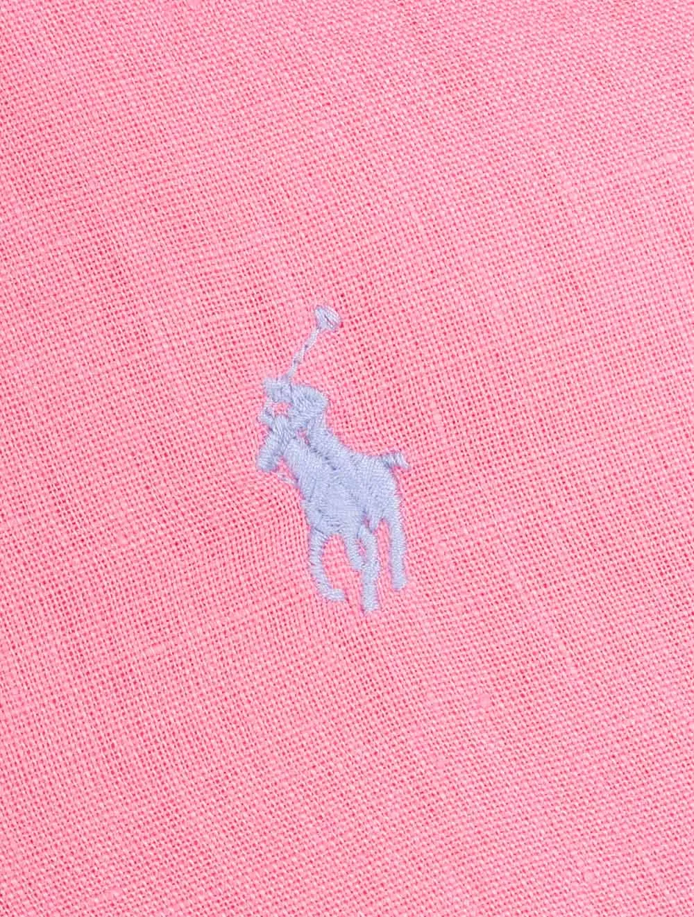 Maßgeschneidertes Leinenhemd in Rosa