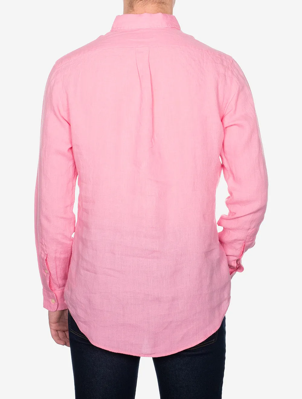 Maßgeschneidertes Leinenhemd in Rosa