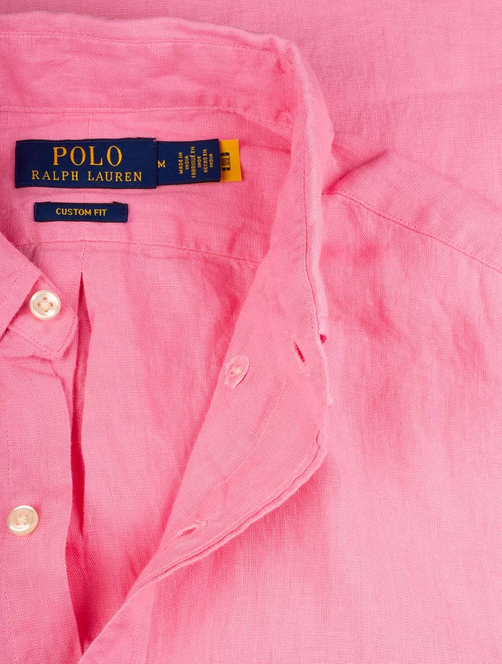 Maßgeschneidertes Leinenhemd in Rosa