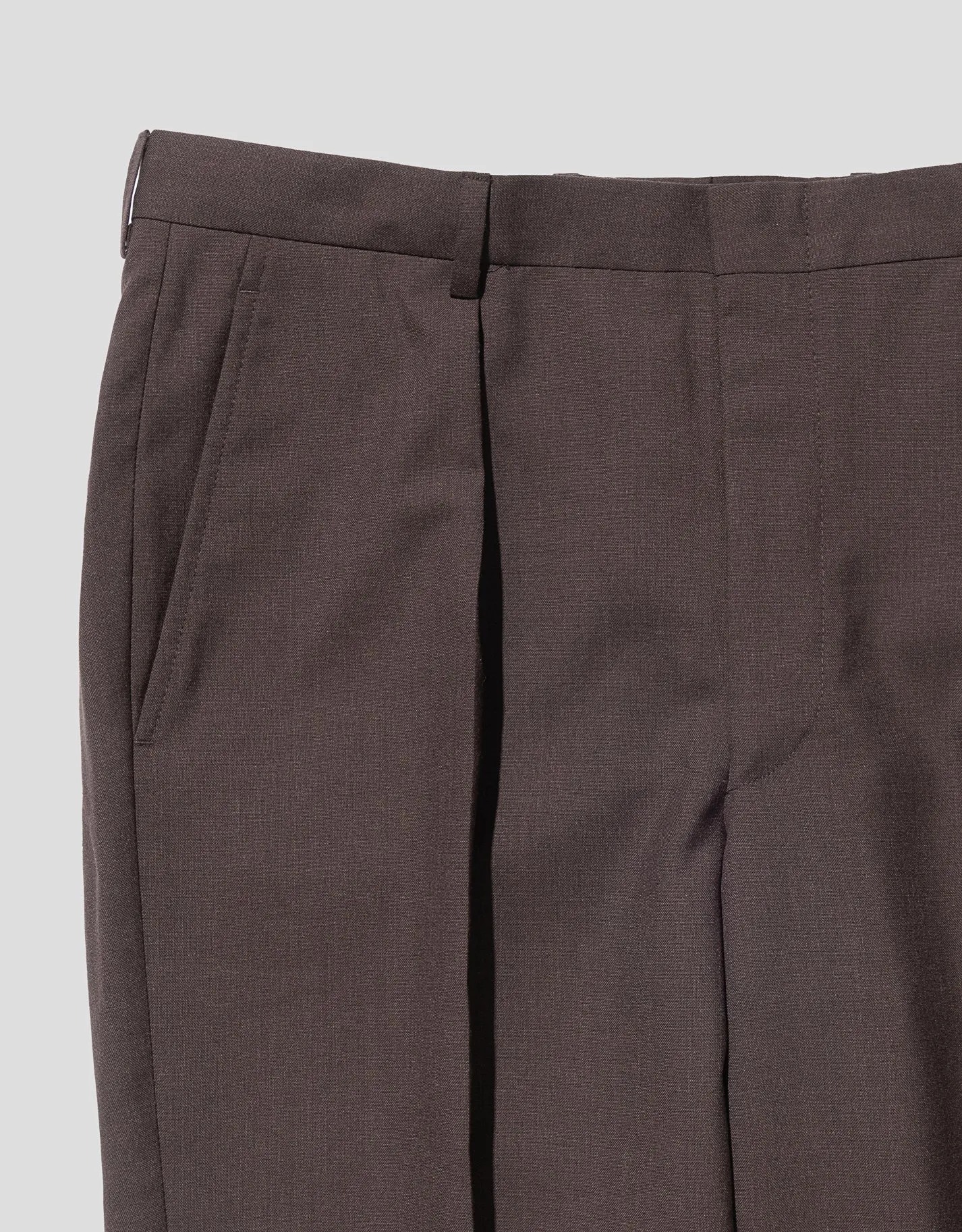 DUNKELBRAUNE WOLLHOSE MIT EINZELFALTE