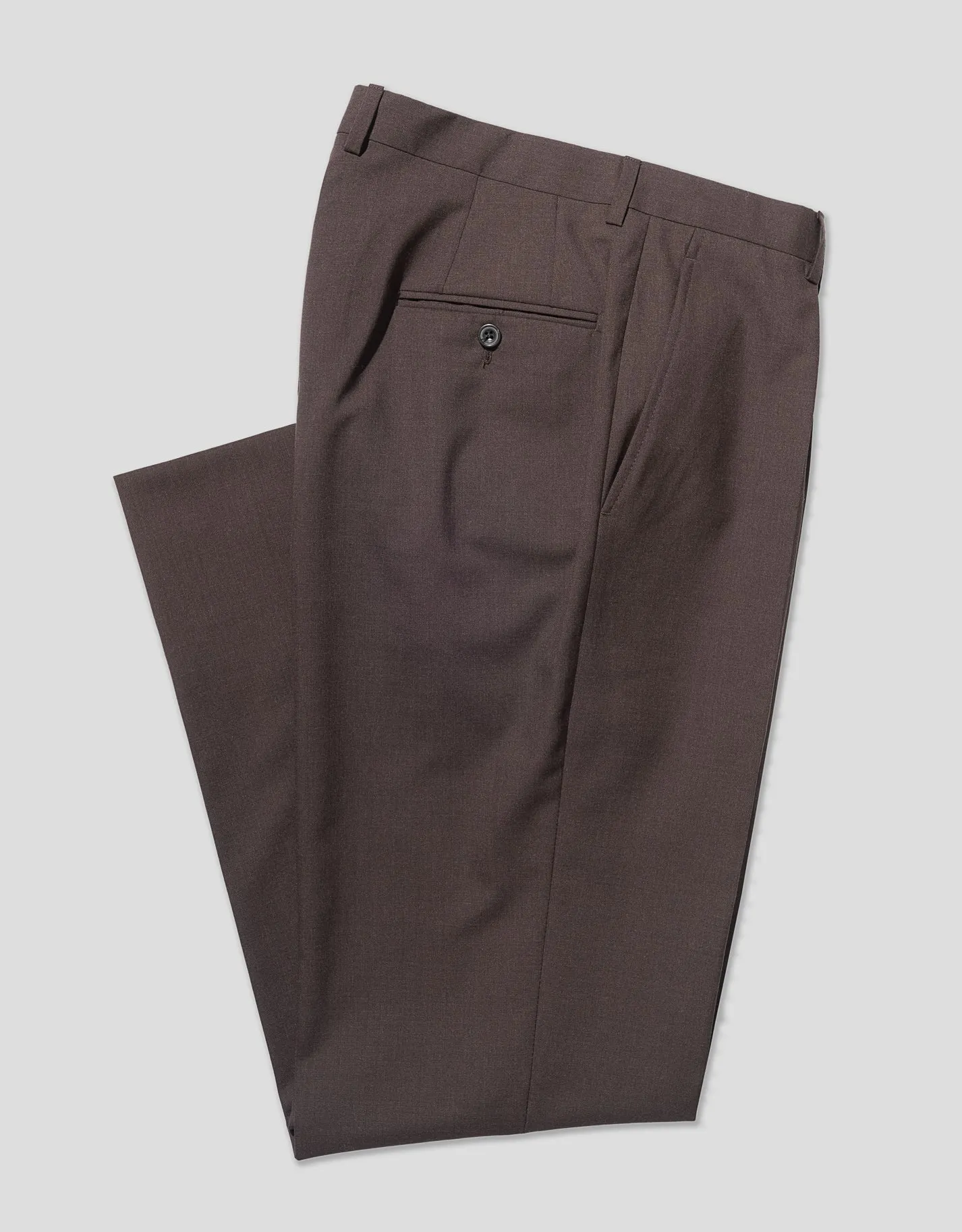 DUNKELBRAUNE WOLLHOSE MIT EINZELFALTE