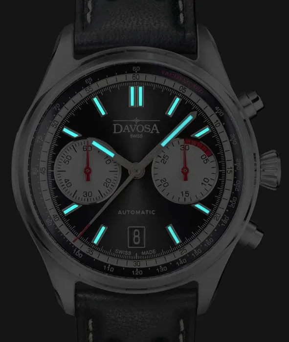 Davosa Uhren Davosa Newton Pilot Rally Chronograph Black Limited Edition Uhr