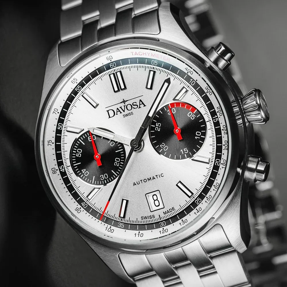 Davosa Uhren Davosa Newton Pilot Rally Silber Armband Limited Edition Uhr
