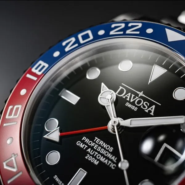 Davosa Uhren Davosa Ternos Professional GMT Armbanduhr mit Dreifach-Armband