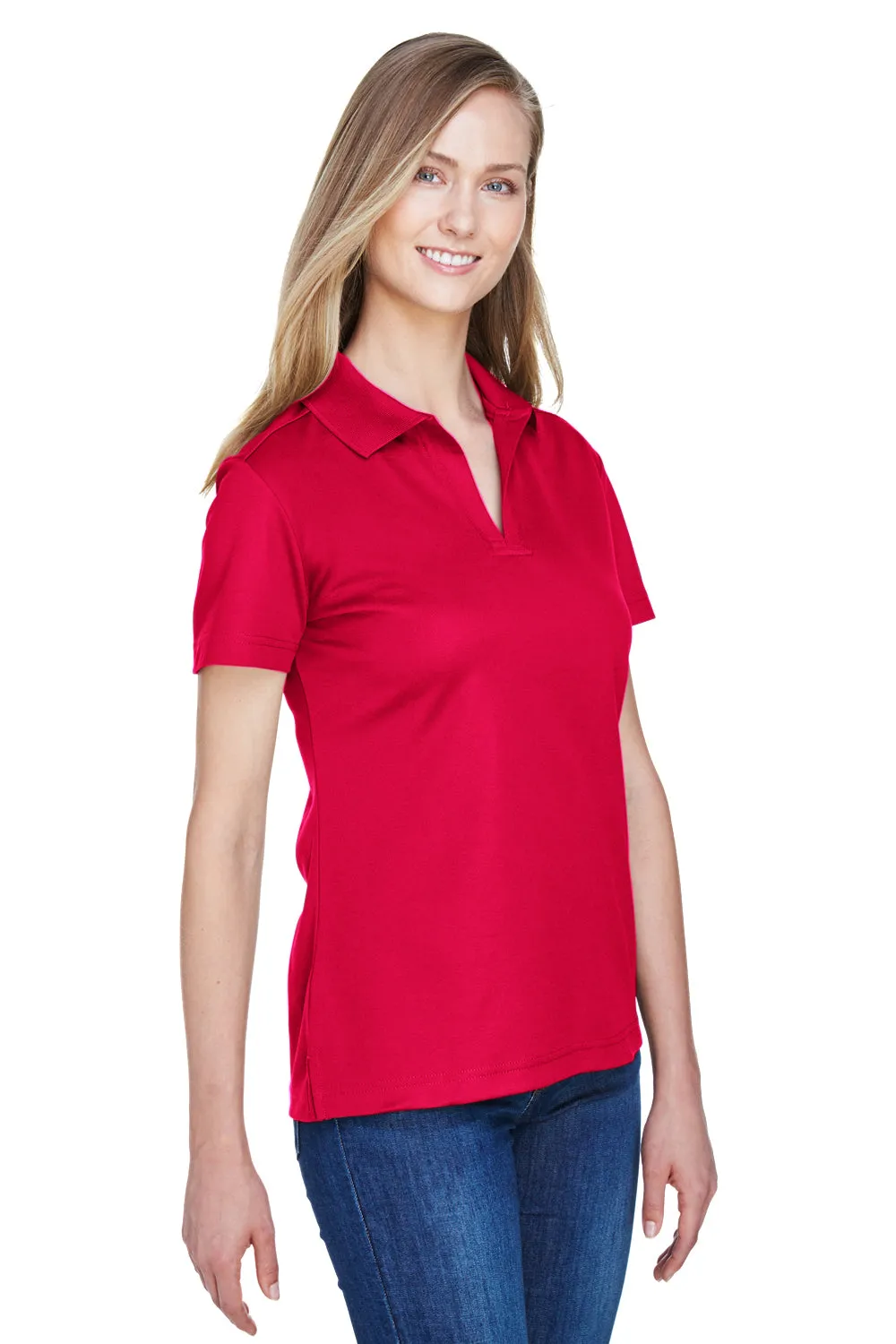 Devon & Jones Damen CrownLux Performance Feuchtigkeitstransportierendes Kurzarm-Polohemd - Rot