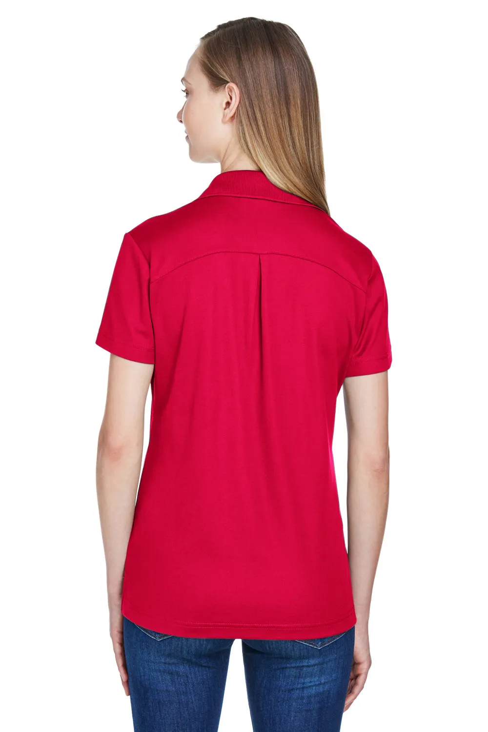 Devon & Jones Damen CrownLux Performance Feuchtigkeitstransportierendes Kurzarm-Polohemd - Rot