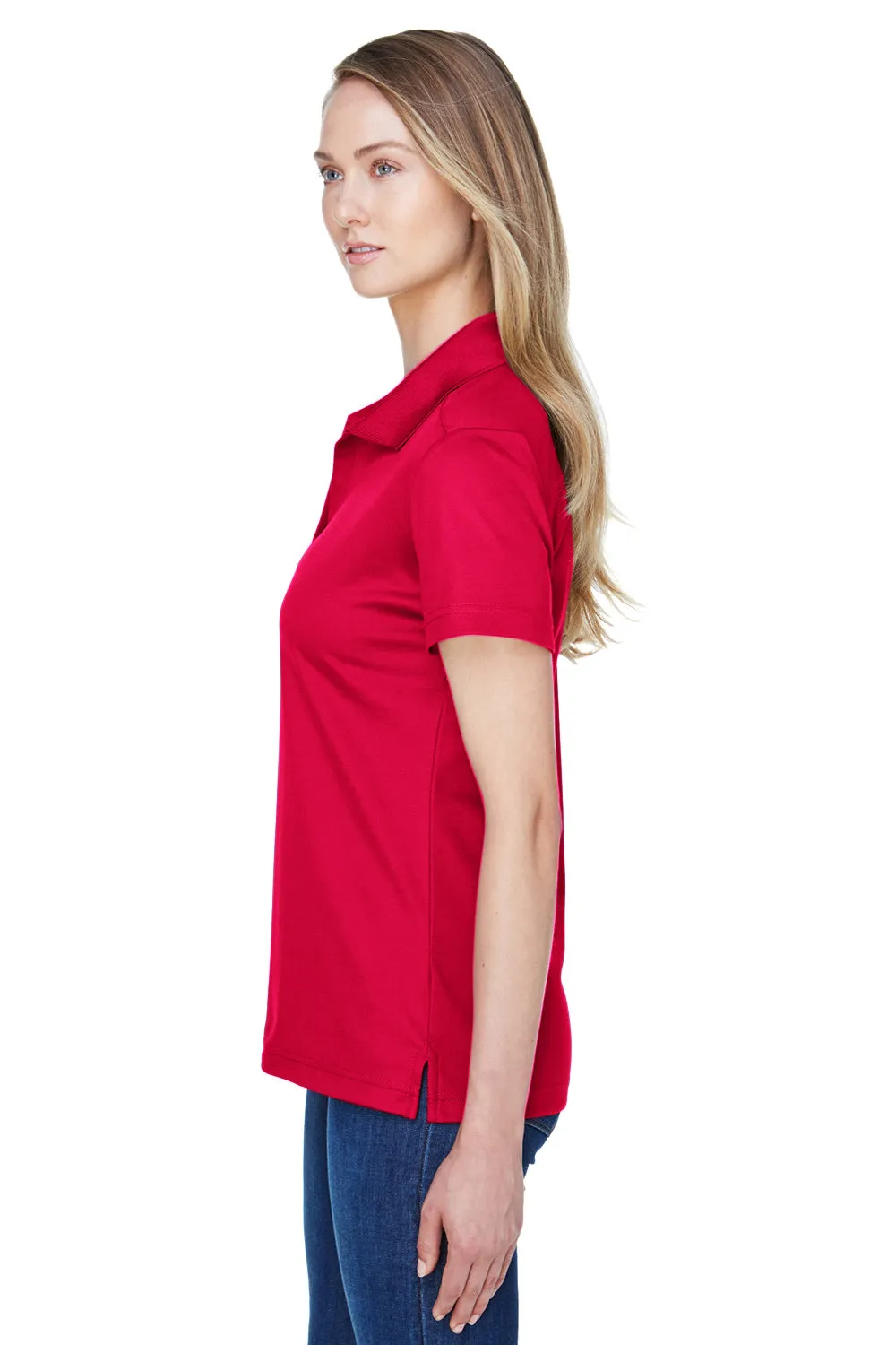 Devon & Jones Damen CrownLux Performance Feuchtigkeitstransportierendes Kurzarm-Polohemd - Rot