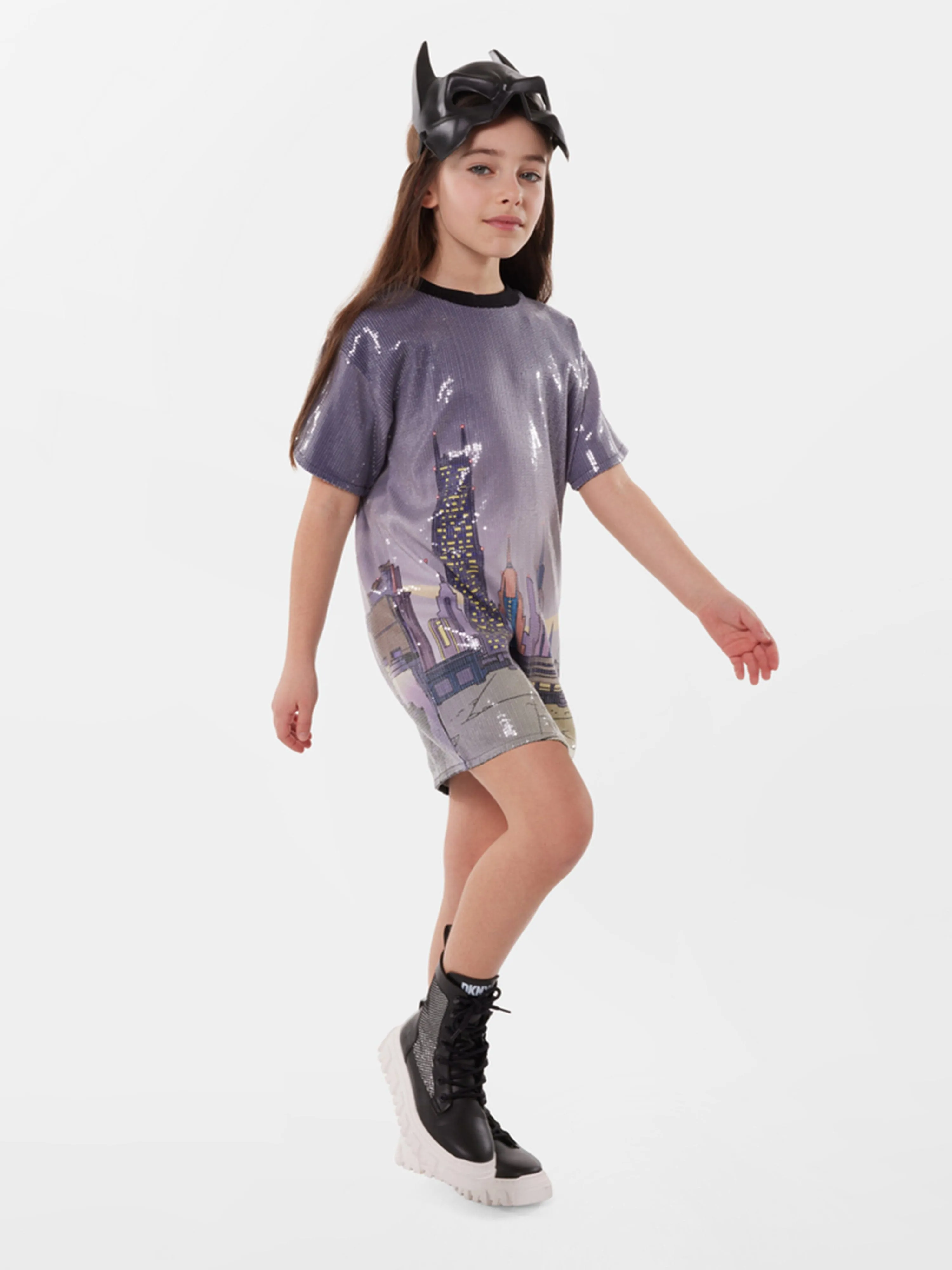 DKNY Girls Batman Paillettenkleid in Mehrfarbig