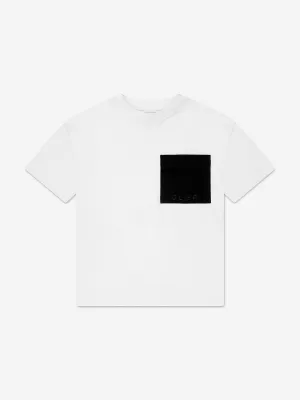 DL1961 Kinder Logo T-Shirt mit Tasche in Weiß