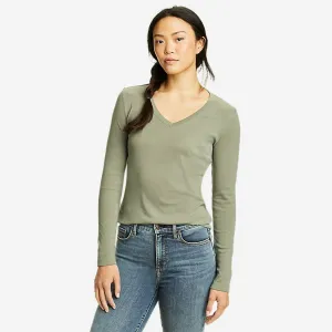 Eddie Bauer Damen Lieblings Langarm V-Ausschnitt T-Shirt - Salbei Eddie Bauer
