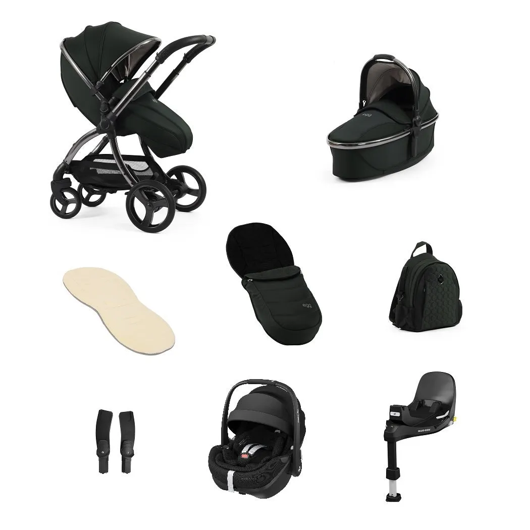 egg3 Schwarze Olive - Luxus-Bundle mit Maxi-Cosi Pebble 360 Pro²